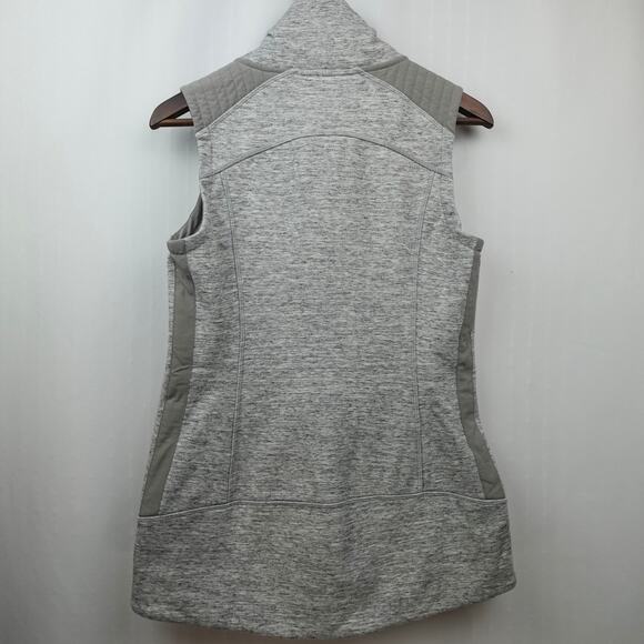 Athleta Stronger Workout Vest Sz M Heather Gray Knit Full Zip Sleeveless Jacket - Picture 11 of 14